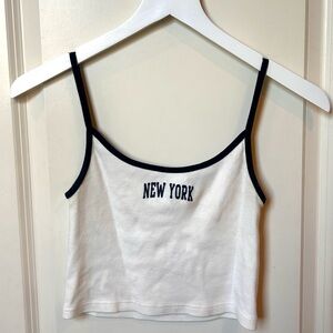Brandy Melville White Camisole with Black Accents